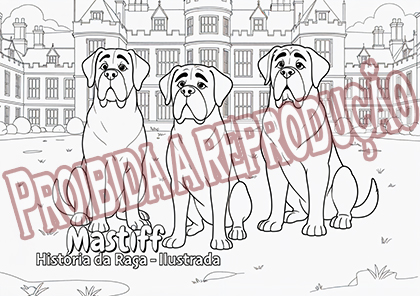 História do Mastiff Para Colorir. - Imagem 3