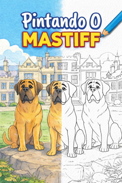 História do Mastiff Para Colorir.