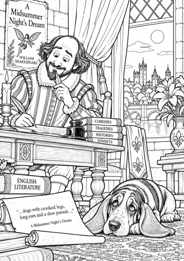 História do Basset Hound Para Colorir