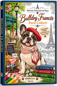 História do Bulldog Francês para Colorir