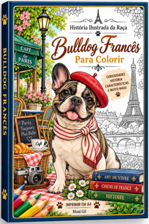 História do Bulldog Francês para Colorir