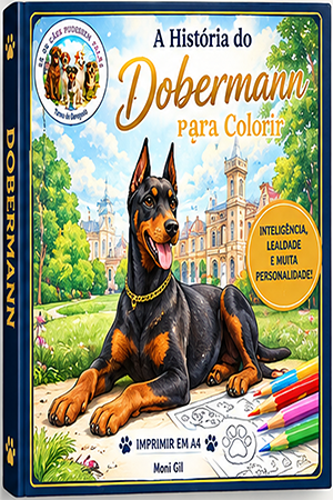 História do Dobermann Para Colorir